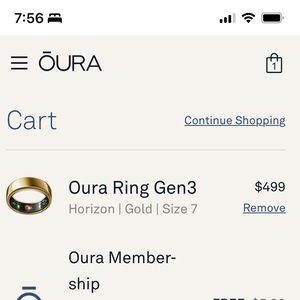 Oura ring gen3 horizon gold